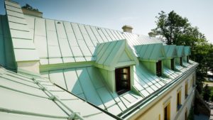Алюминиевая кровля Система PREFALZ 43 Серый камень P.10 Prefa