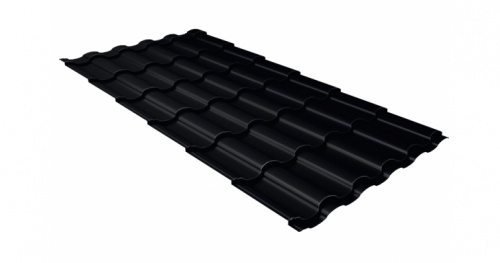 Металлочерепица кредо GL 0,5 Quarzit lite RAL 9005 черный